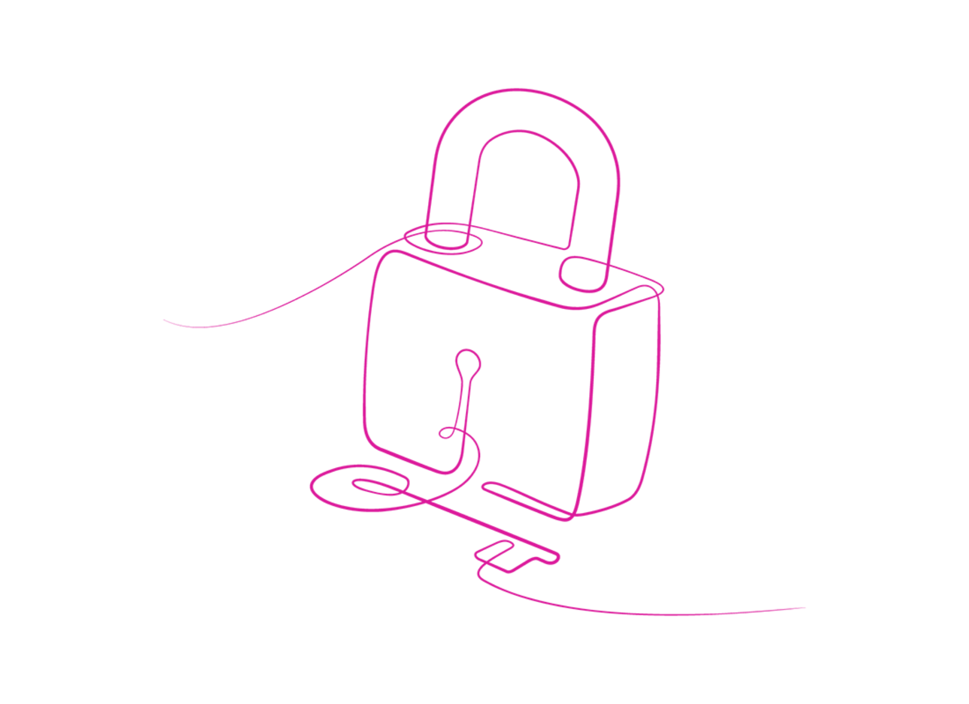 Illustration depicting a padlock and key